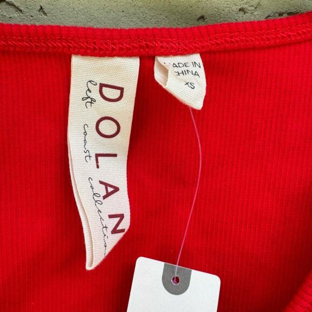 Anthropologie Dolan Tank Top Red NWT Size XS Tulle Sleeve Ruffles Sleeveless - Picture 8 of 8